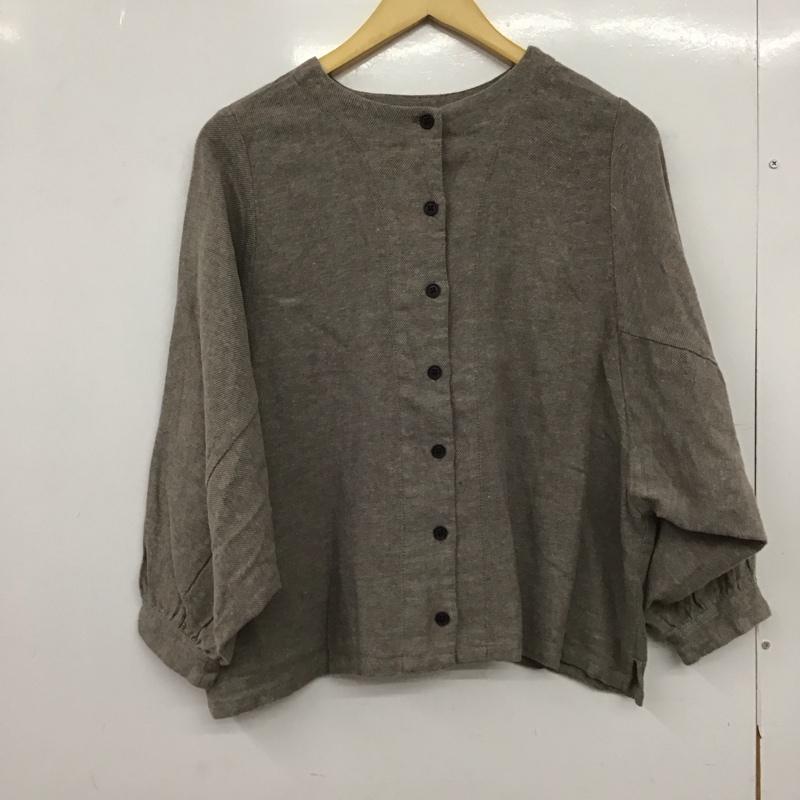 ツクロイ サンバレー tukuroi by SUNVALLEY シャツ、ブラウス 長袖 長袖シャツ 無地シャツ ノーカラーシャツ M 無地 灰 / グレー /  レディース USED 古着 中古 10149386