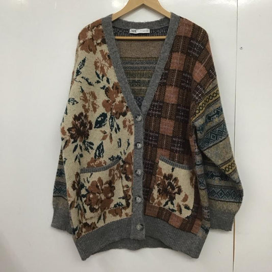 ザラ ZARA カーディガン 長袖 3597/007/330 M  マルチカラー / マルチカラー /  レディース USED 古着 中古 10149390