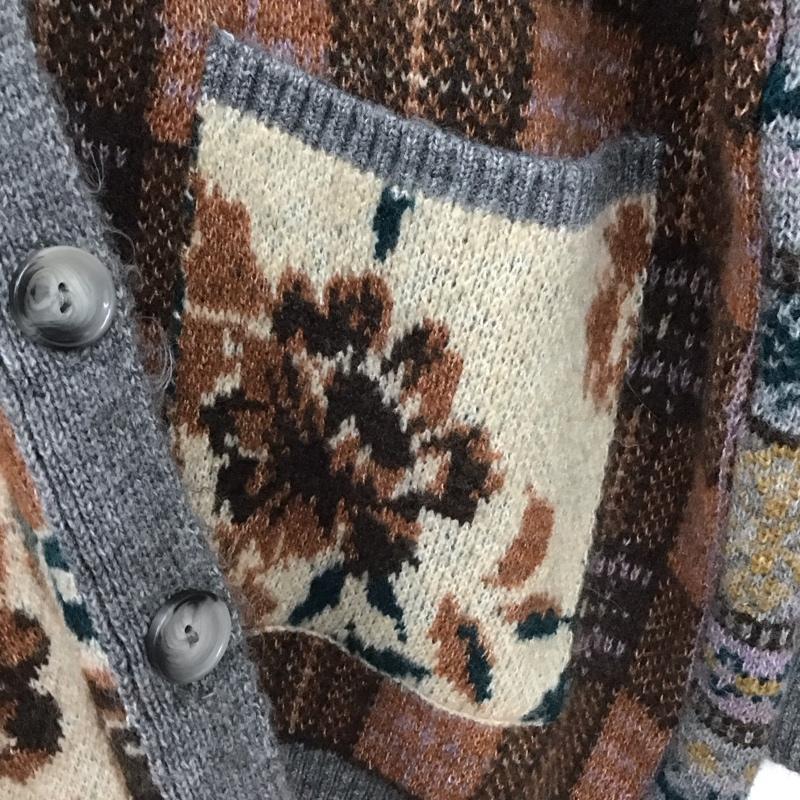 ザラ ZARA カーディガン 長袖 3597/007/330 M  マルチカラー / マルチカラー /  レディース USED 古着 中古 10149390