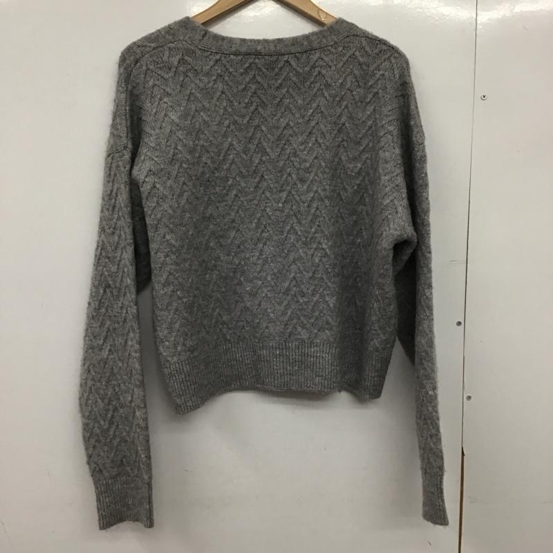 ザラ ZARA カーディガン 長袖 長袖カーディガン 前ボタン ニットカーディガン M 総柄 灰 / グレー /  レディース USED 古着 中古 10149396