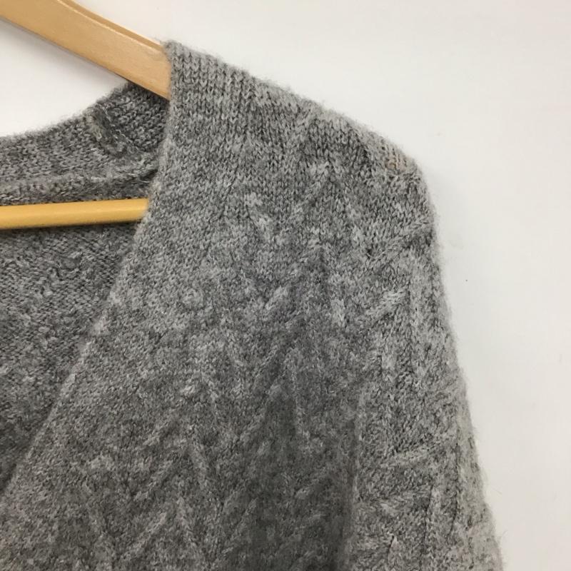 ザラ ZARA カーディガン 長袖 長袖カーディガン 前ボタン ニットカーディガン M 総柄 灰 / グレー /  レディース USED 古着 中古 10149396