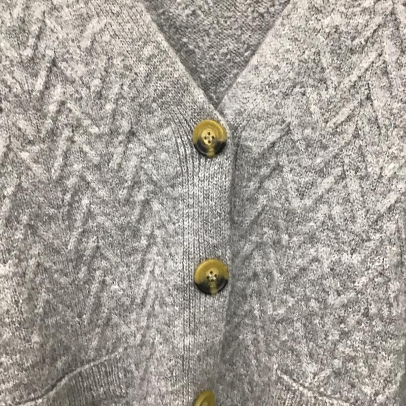 ザラ ZARA カーディガン 長袖 長袖カーディガン 前ボタン ニットカーディガン M 総柄 灰 / グレー /  レディース USED 古着 中古 10149396