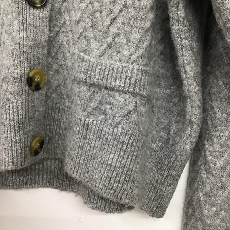 ザラ ZARA カーディガン 長袖 長袖カーディガン 前ボタン ニットカーディガン M 総柄 灰 / グレー /  レディース USED 古着 中古 10149396