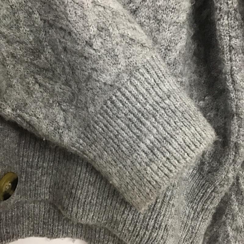 ザラ ZARA カーディガン 長袖 長袖カーディガン 前ボタン ニットカーディガン M 総柄 灰 / グレー /  レディース USED 古着 中古 10149396