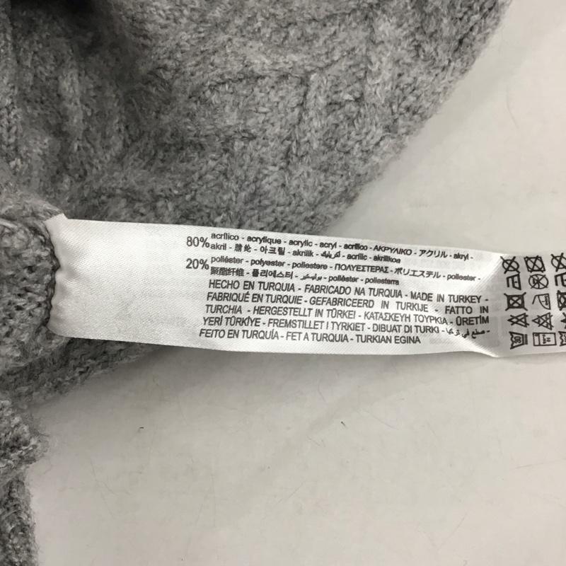 ザラ ZARA カーディガン 長袖 長袖カーディガン 前ボタン ニットカーディガン M 総柄 灰 / グレー /  レディース USED 古着 中古 10149396