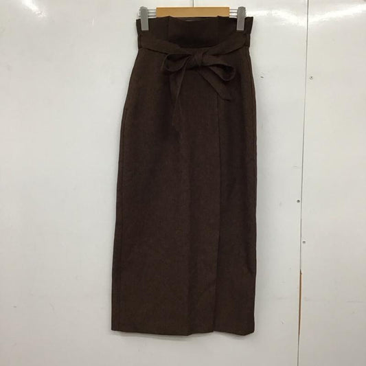 センスオブプレイス SENSEOFPLACE スカート ロングスカート ロングスカート タイトスカート ストレッチ S 無地 茶 / ブラウン /  レディース USED 古着 中古 10149398