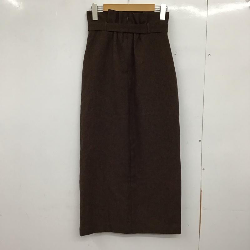 センスオブプレイス SENSEOFPLACE スカート ロングスカート ロングスカート タイトスカート ストレッチ S 無地 茶 / ブラウン /  レディース USED 古着 中古 10149398
