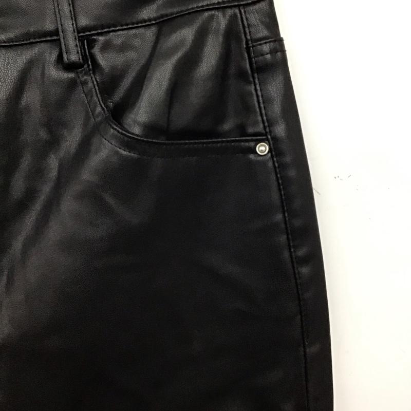 ザラ ZARA パンツ ワークパンツ、ペインターパンツ フェイクレザーパンツ ワイドパンツ カジュアルパンツ 36 無地 黒 / ブラック /  レディース USED 古着 中古 10149400