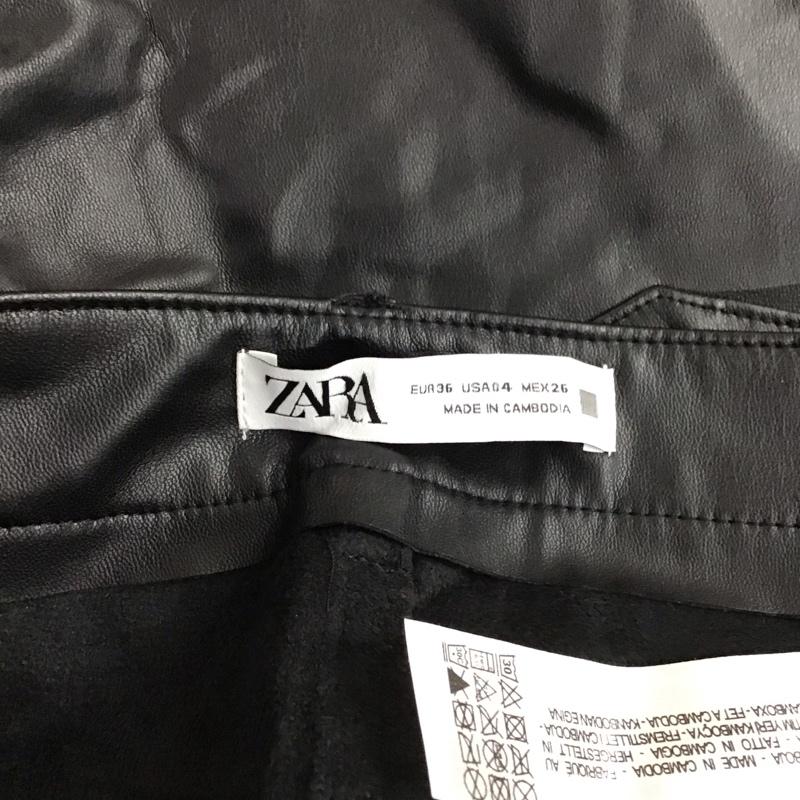 ザラ ZARA パンツ ワークパンツ、ペインターパンツ フェイクレザーパンツ ワイドパンツ カジュアルパンツ 36 無地 黒 / ブラック /  レディース USED 古着 中古 10149400