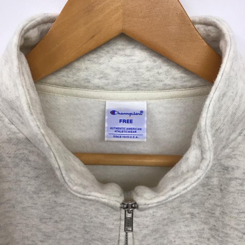 チャンピオン Campion トレーナー 長袖 スウェット ジップアップ FREE 無地 X プリント 灰 / グレー /  レディース USED 古着 中古 10149409