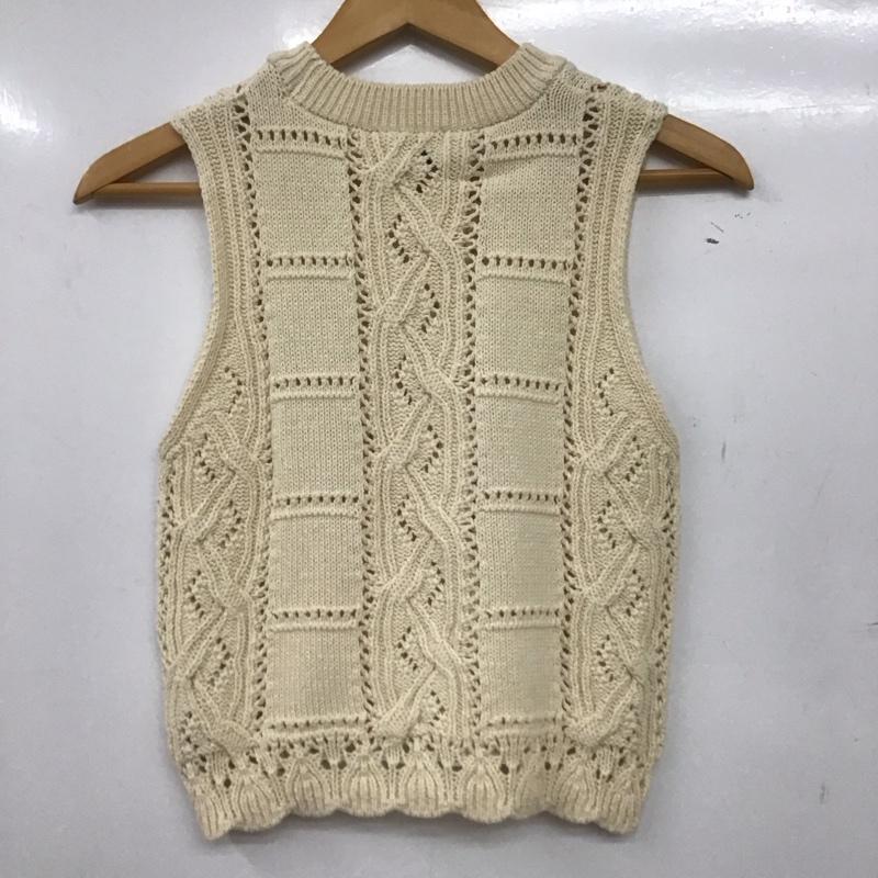 ザラ ZARA ベスト ベスト 3991 102 711 プルオーバー コットンニットベスト S 花柄 アイボリー / アイボリー /  レディース USED 古着 中古 10149493