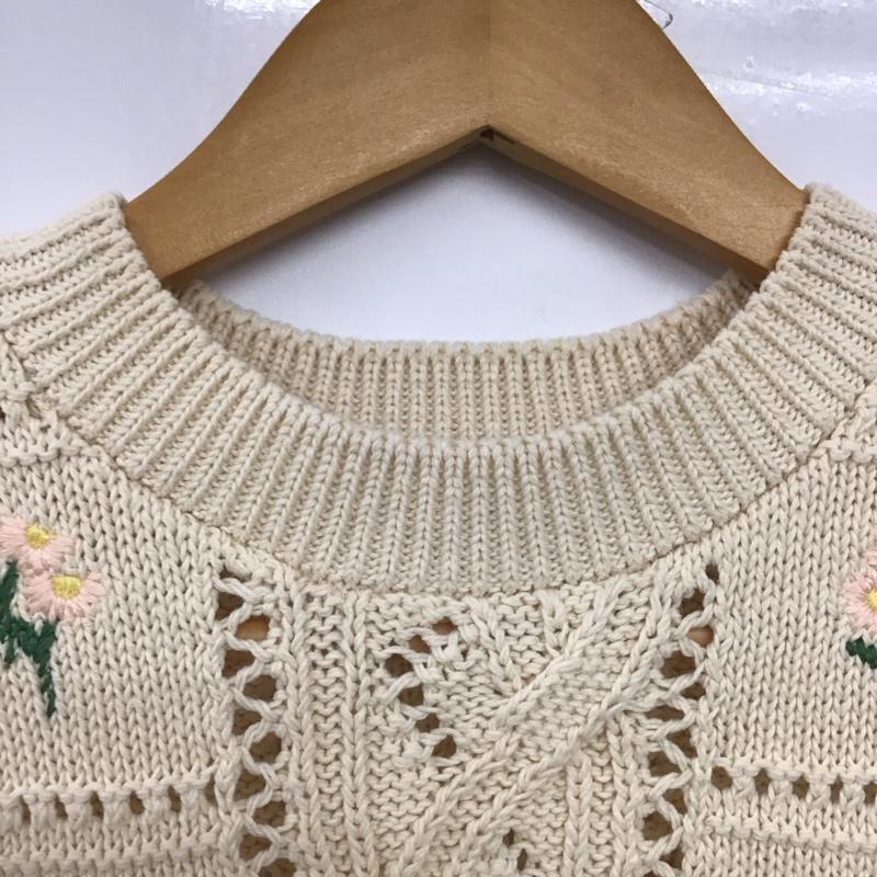 ザラ ZARA ベスト ベスト 3991 102 711 プルオーバー コットンニットベスト S 花柄 アイボリー / アイボリー /  レディース USED 古着 中古 10149493