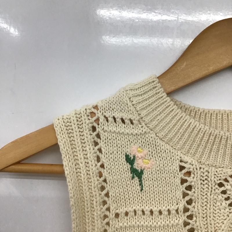 ザラ ZARA ベスト ベスト 3991 102 711 プルオーバー コットンニットベスト S 花柄 アイボリー / アイボリー /  レディース USED 古着 中古 10149493