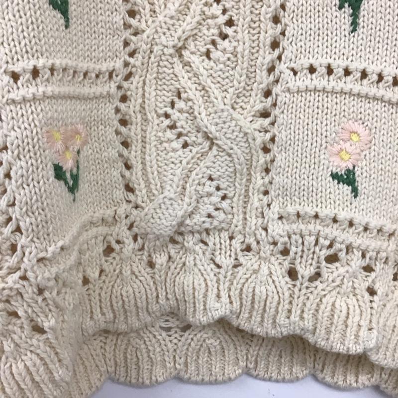 ザラ ZARA ベスト ベスト 3991 102 711 プルオーバー コットンニットベスト S 花柄 アイボリー / アイボリー /  レディース USED 古着 中古 10149493