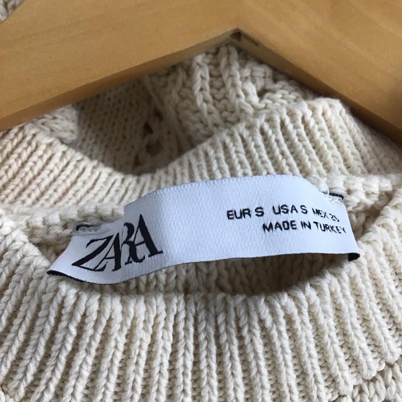 ザラ ZARA ベスト ベスト 3991 102 711 プルオーバー コットンニットベスト S 花柄 アイボリー / アイボリー /  レディース USED 古着 中古 10149493