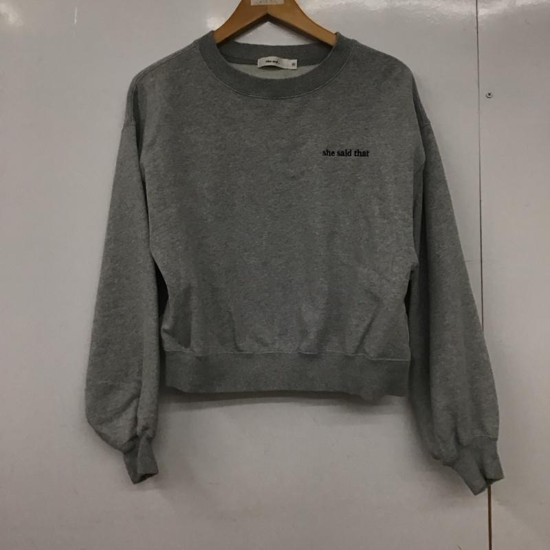 ニコアンド niko and... トレーナー 長袖 P215FD04AD she said that スウェット バックプリント M ロゴ、文字 灰 / グレー /  レディース USED 古着 中古 10149495