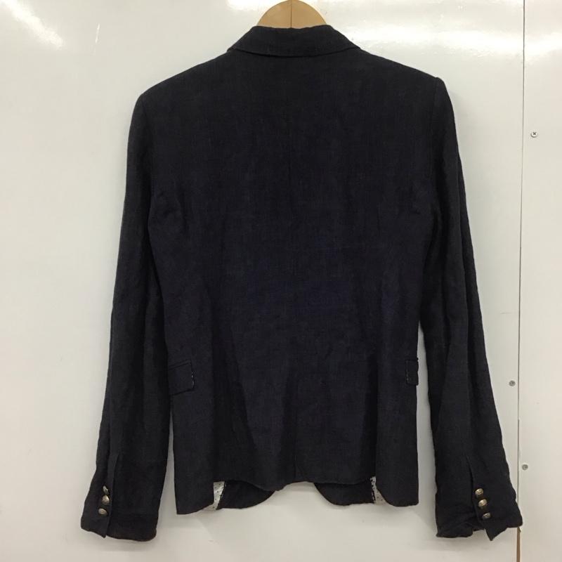 ザラベーシック ZARA BASIC ジャケット、上着 ジャケット、ブレザー 2753 031 401 テーラードジャケット リネンジャケット L 無地 紺 / ネイビー /  レディース USED 古着 中古 10149497