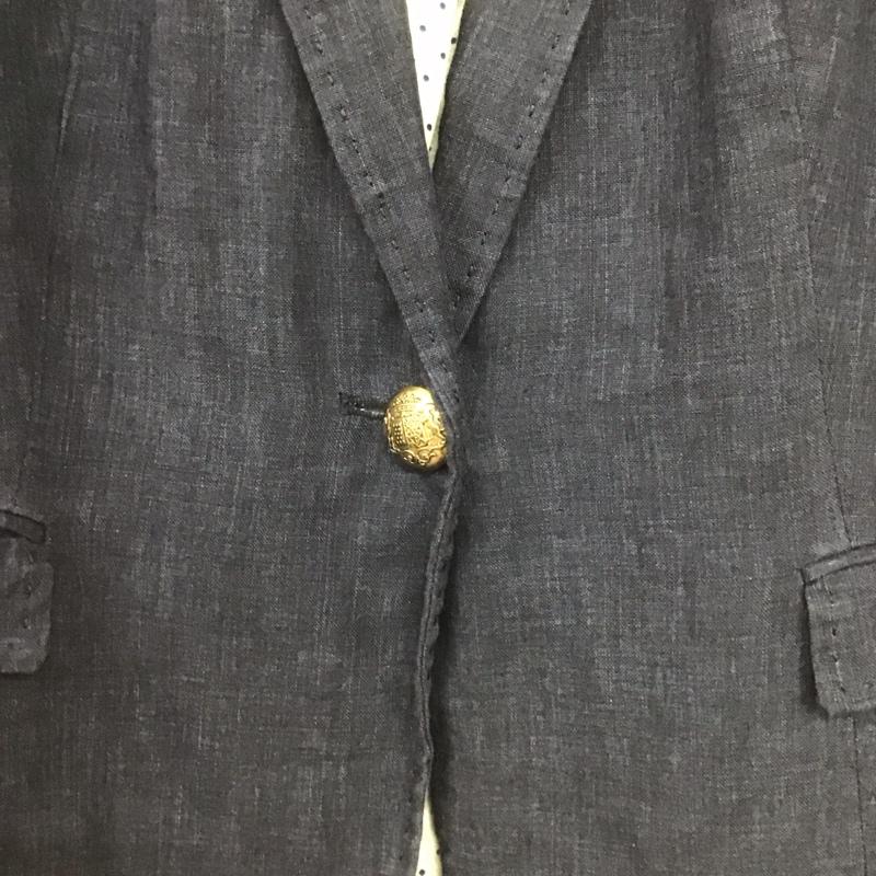 ザラベーシック ZARA BASIC ジャケット、上着 ジャケット、ブレザー 2753 031 401 テーラードジャケット リネンジャケット L 無地 紺 / ネイビー /  レディース USED 古着 中古 10149497