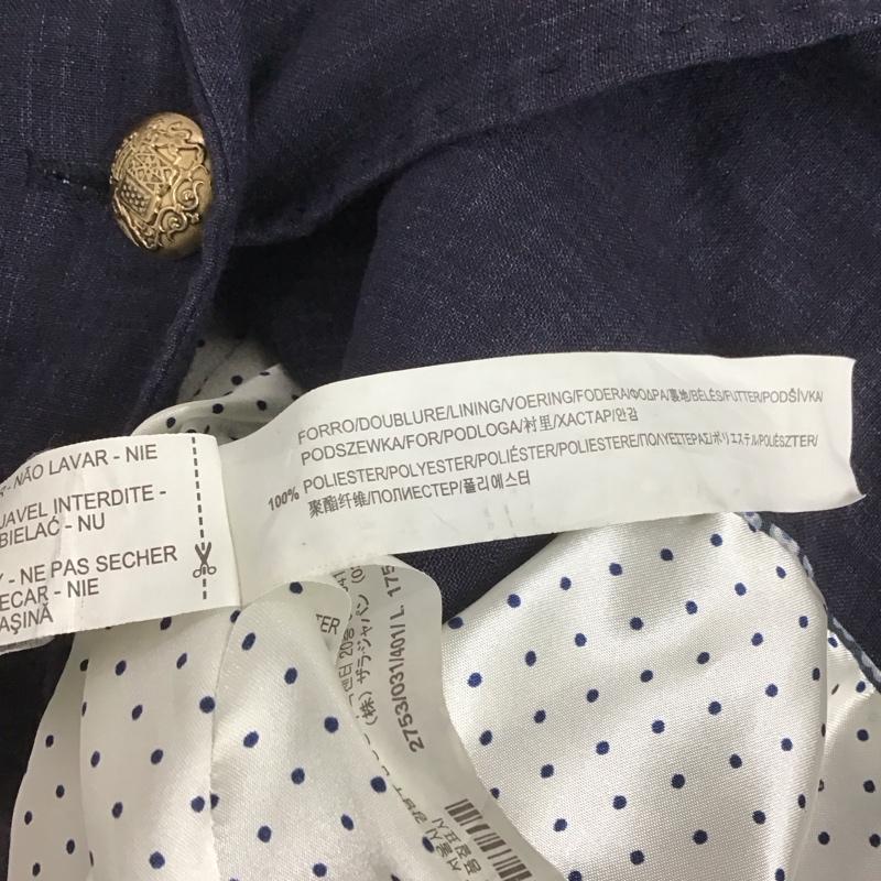 ザラベーシック ZARA BASIC ジャケット、上着 ジャケット、ブレザー 2753 031 401 テーラードジャケット リネンジャケット L 無地 紺 / ネイビー /  レディース USED 古着 中古 10149497