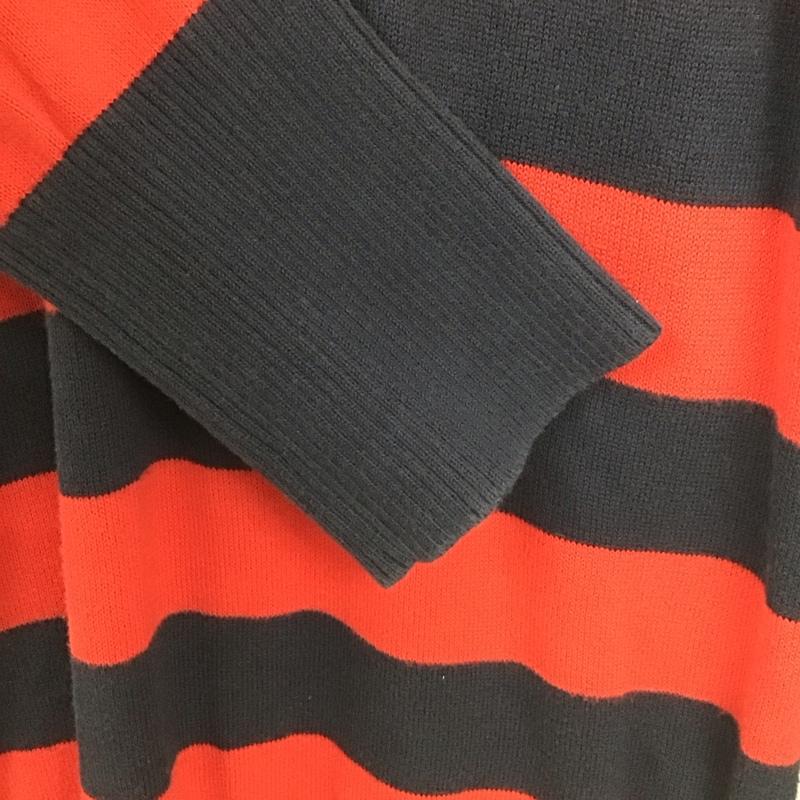 トミーヒルフィガー TOMMY HILFIGER ワンピース ひざ丈スカート 12-2231811 Vネック ニット 長袖 L ボーダー柄 赤 / レッド / X 紺 / ネイビー /  レディース USED 古着 中古 10149502