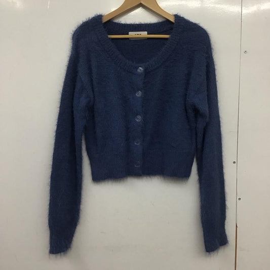 アズールバイマウジー AZUL BY MOUSSY カーディガン 長袖 250HSX70-457B シャギークルーネックカーディガン FREE 無地 青 / ブルー /  レディース USED 古着 中古 10149504