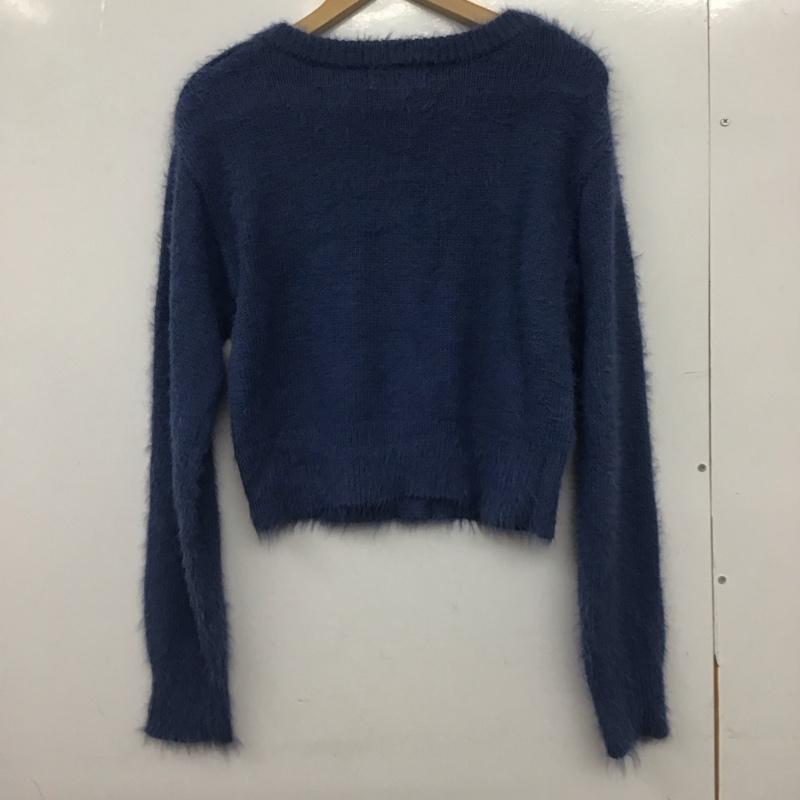アズールバイマウジー AZUL BY MOUSSY カーディガン 長袖 250HSX70-457B シャギークルーネックカーディガン FREE 無地 青 / ブルー /  レディース USED 古着 中古 10149504