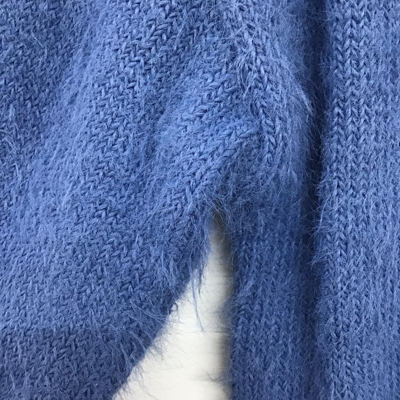 アズールバイマウジー AZUL BY MOUSSY カーディガン 長袖 250HSX70-457B シャギークルーネックカーディガン FREE 無地 青 / ブルー /  レディース USED 古着 中古 10149504