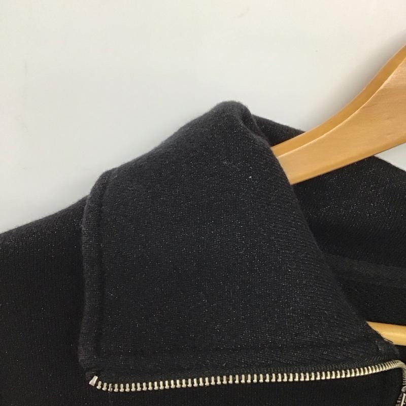 アズールバイマウジー AZUL BY MOUSSY トレーナー 長袖 250HSF80-133C ラメ裏毛ジップアップトップス ハーフジップ FREE 無地 黒 / ブラック /  レディース USED 古着 中古 10149505