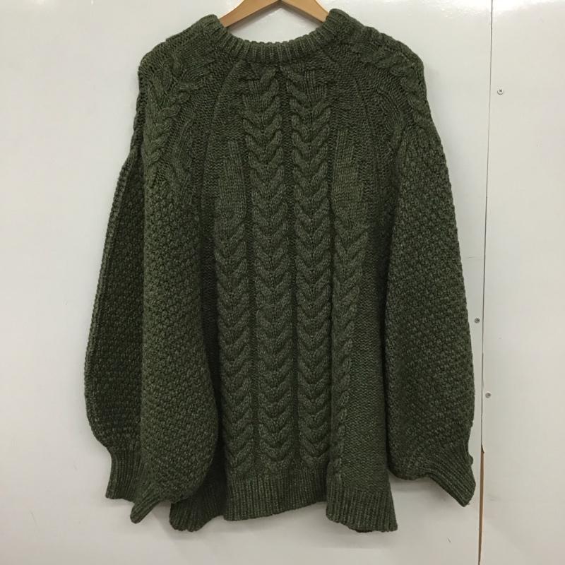 セレクトモカ select MOCA ニット、セーター 長袖 10007294-4 ヘリンボーンドルマンオーバーニット クルーネック FREE 無地 カーキ / カーキ /  レディース USED 古着 中古 10149506