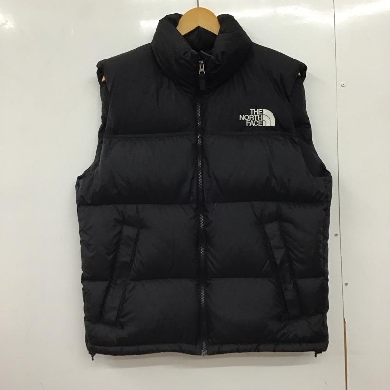 ザノースフェイス THE NORTH FACE ベスト ベスト nd92234 ヌプシジャケット ダウンジャケット アウター L ロゴ、文字 黒 / ブラック /  メンズ USED 古着 中古 10149508