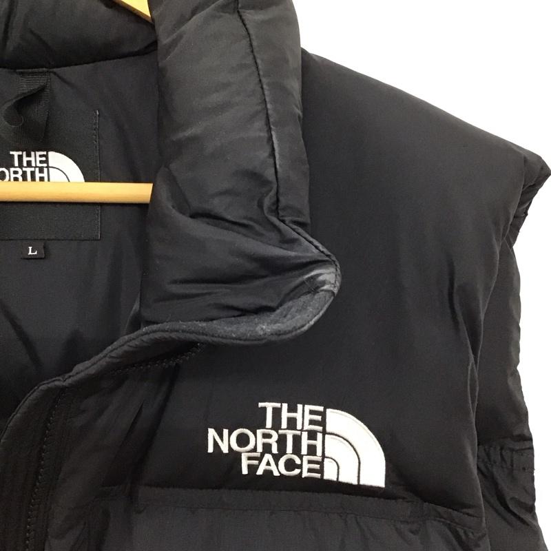 ザノースフェイス THE NORTH FACE ベスト ベスト nd92234 ヌプシジャケット ダウンジャケット アウター L ロゴ、文字 黒 / ブラック /  メンズ USED 古着 中古 10149508
