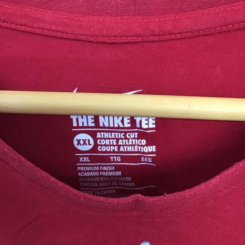 ナイキ NIKE Tシャツ 半袖 半袖カットソー プリントTシャツ クルーネックカットソー XXL プリント 赤 / レッド /  メンズ USED 古着 中古 10149513