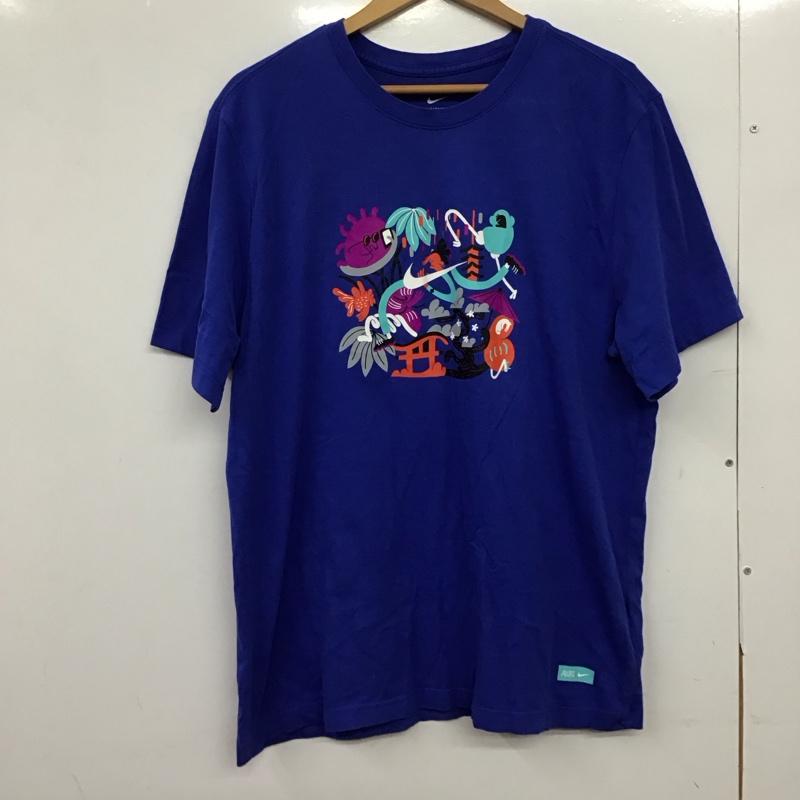 ナイキ NIKE Tシャツ 半袖 半袖カットソー プリントTシャツ クルーネックカットソー XXL プリント 青 / ブルー /  メンズ USED 古着 中古 10149514