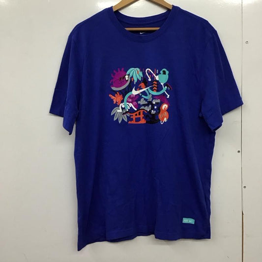 ナイキ NIKE Tシャツ 半袖 半袖カットソー プリントTシャツ クルーネックカットソー XXL プリント 青 / ブルー /  メンズ USED 古着 中古 10149514