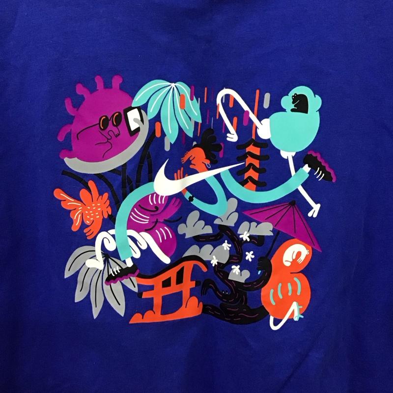 ナイキ NIKE Tシャツ 半袖 半袖カットソー プリントTシャツ クルーネックカットソー XXL プリント 青 / ブルー /  メンズ USED 古着 中古 10149514