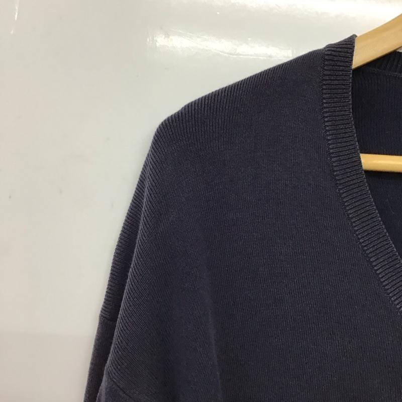 ポロラルフローレン POLO RALPH LAUREN ニット、セーター 長袖 長袖ニットカットソー Vネック セーター XL ロゴ、文字 紺 / ネイビー /  メンズ USED 古着 中古 10149525