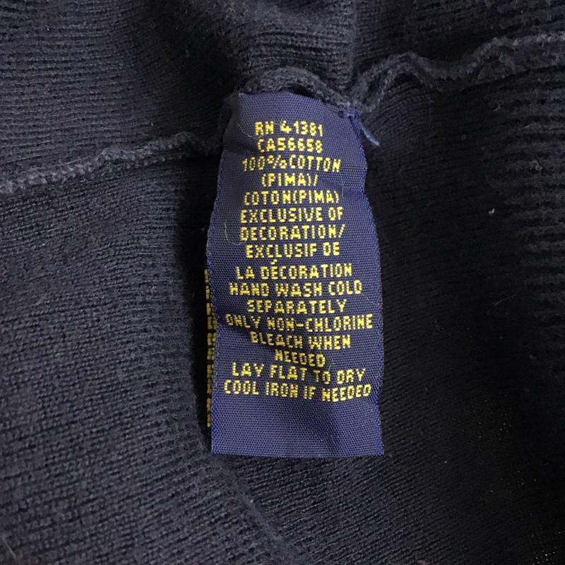 ポロラルフローレン POLO RALPH LAUREN ニット、セーター 長袖 長袖ニットカットソー Vネック セーター XL ロゴ、文字 紺 / ネイビー /  メンズ USED 古着 中古 10149525