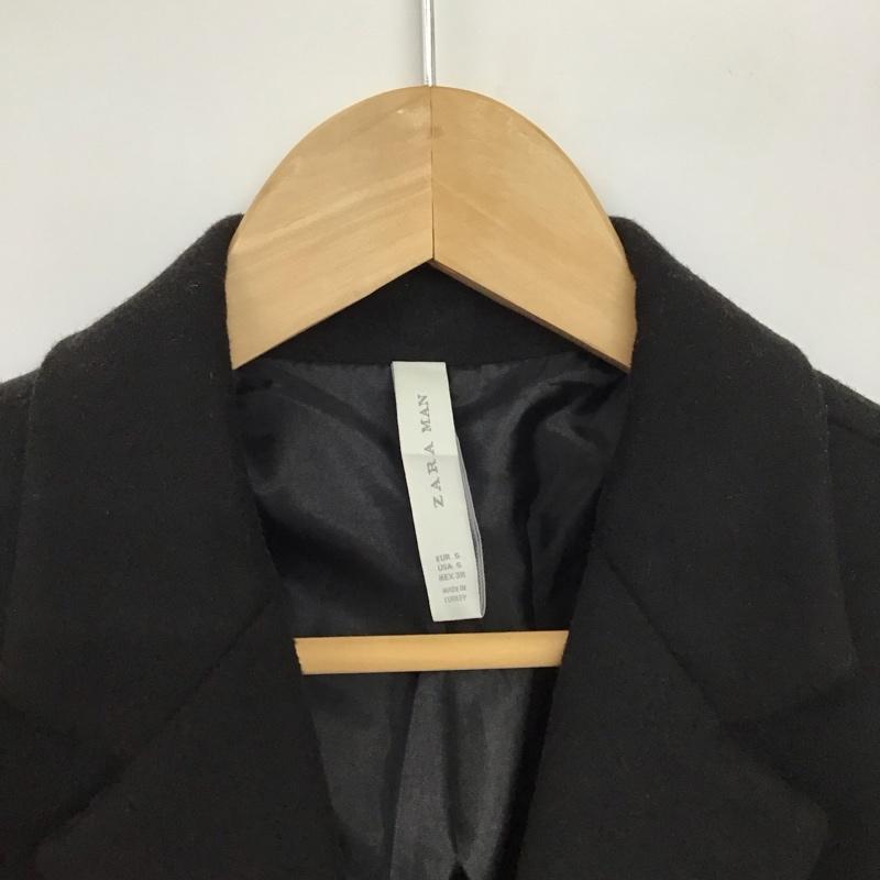 ザラメン ZARA MAN ジャケット、上着 ジャケット、ブレザー カジュアルジャケット アウター カラージャケット ロングコート S 無地 黒 / ブラック /  メンズ USED 古着 中古 10149546