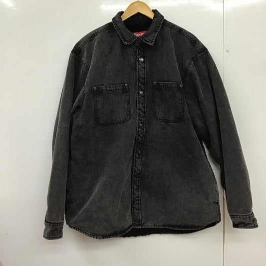 シュプリーム Supreme シャツ、ブラウス 長袖 ShearlingLinedDenimWorkShirt デニムシャツ L ロゴ、文字 ダークグレー / ダークグレー /  メンズ USED 古着 中古 10149547