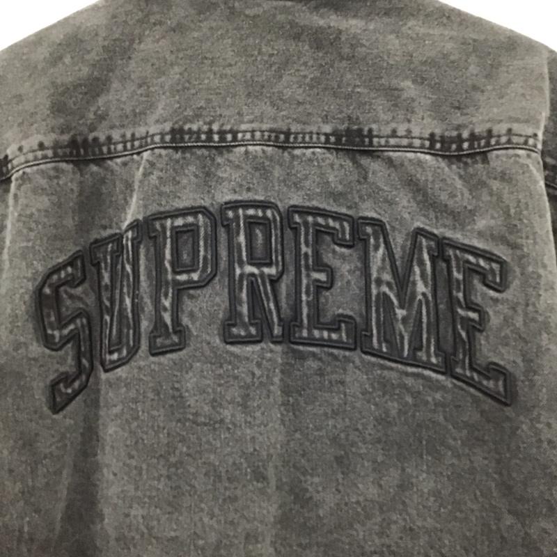 シュプリーム Supreme シャツ、ブラウス 長袖 ShearlingLinedDenimWorkShirt デニムシャツ L ロゴ、文字 ダークグレー / ダークグレー /  メンズ USED 古着 中古 10149547