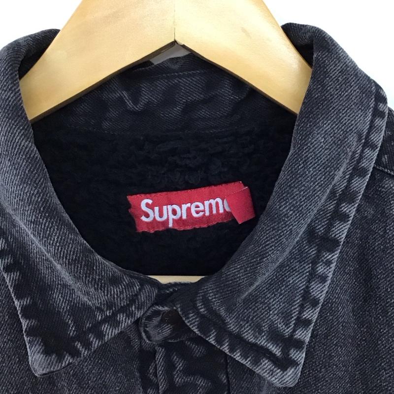 シュプリーム Supreme シャツ、ブラウス 長袖 ShearlingLinedDenimWorkShirt デニムシャツ L ロゴ、文字 ダークグレー / ダークグレー /  メンズ USED 古着 中古 10149547