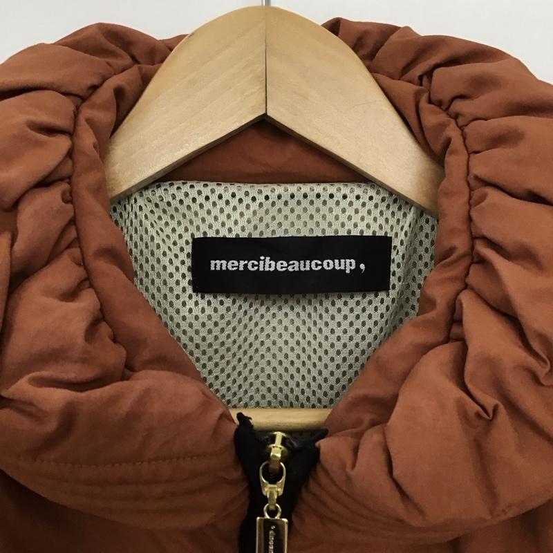 メルシーボークー mercibeaucoup, ジャケット、上着 ジャンパー、ブルゾン ジップアップジャケット ナイロンジャケット アウター S 無地 茶 / ブラウン / X ベージュ / ベージュ /  レディース USED 古着 中古 10149548