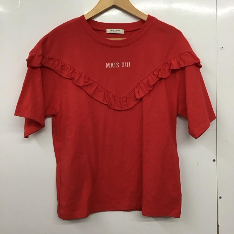 フリークスストア FREAK S STORE Tシャツ 半袖 半袖カットソー プリントTシャツ クルーネックカットソー FREE ロゴ、文字 赤 / レッド /  レディース USED 古着 中古 10149562