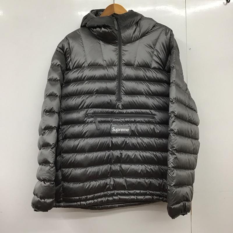 シュプリーム Supreme ジャケット、上着 ジャンパー、ブルゾン MicroDownHalfZipHoodedPullover ダウンジャケット アウター L ロゴ、文字 銀 / シルバー /  メンズ USED 古着 中古 10149574