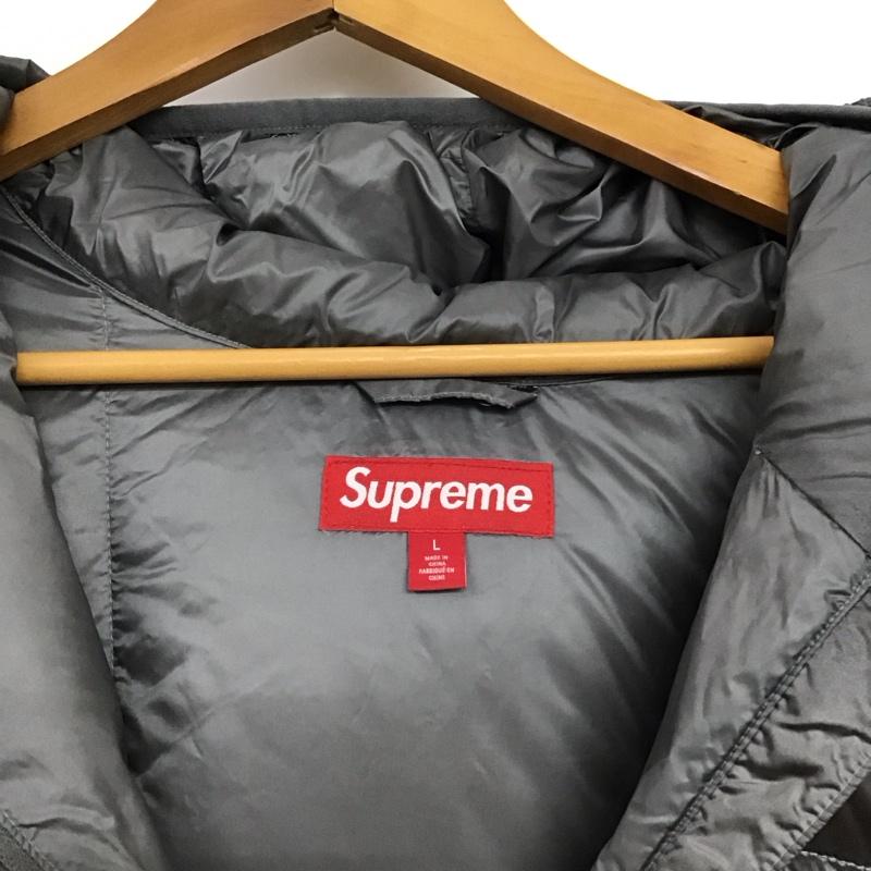 シュプリーム Supreme ジャケット、上着 ジャンパー、ブルゾン MicroDownHalfZipHoodedPullover ダウンジャケット アウター L ロゴ、文字 銀 / シルバー /  メンズ USED 古着 中古 10149574