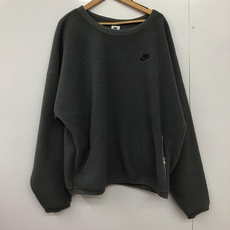 ナイキ NIKE トレーナー 長袖 fb8379-068 ナイキクラブシェルパWNTR LSクルー フリースプルオーバー XXL ロゴ、文字 灰 / グレー /  メンズ USED 古着 中古 10149576