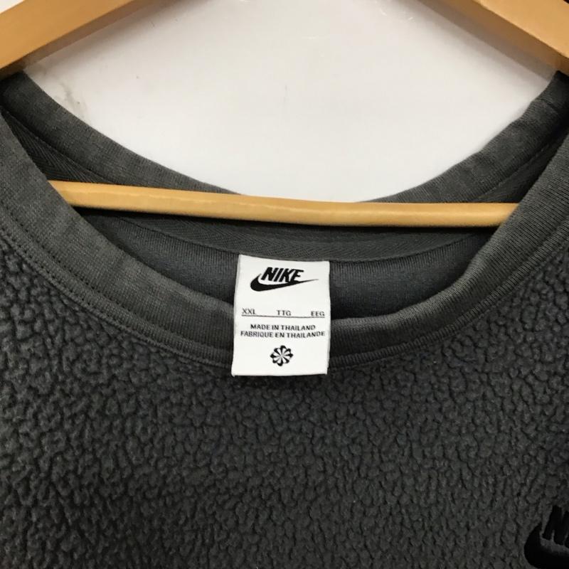 ナイキ NIKE トレーナー 長袖 fb8379-068 ナイキクラブシェルパWNTR LSクルー フリースプルオーバー XXL ロゴ、文字 灰 / グレー /  メンズ USED 古着 中古 10149576