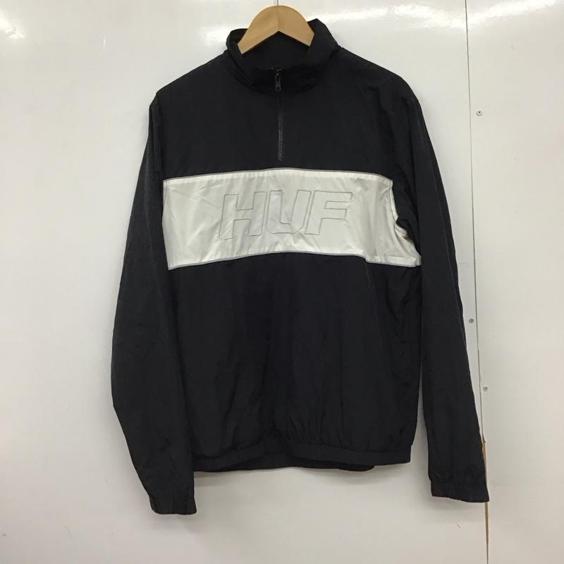 ハフ HUF ジャケット、上着 ジャンパー、ブルゾン ナイロンジャケット カジュアルジャケット アウター プルオーバー S ロゴ、文字 白 / ホワイト / X 黒 / ブラック /  メンズ USED 古着 中古 10149577