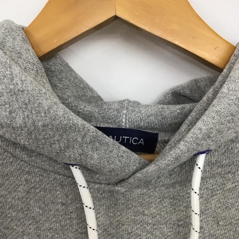 ノーティカ NAUTICA パーカー 長袖 長袖パーカー プルオーバーパーカー スウェット L ロゴ、文字 灰 / グレー /  メンズ USED 古着 中古 10149610
