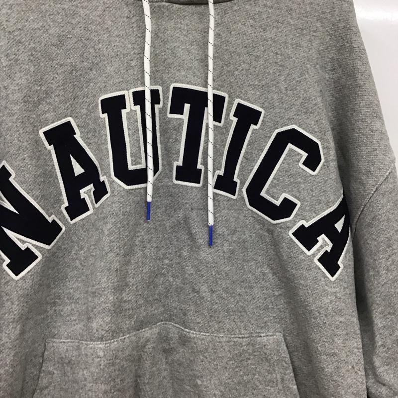 ノーティカ NAUTICA パーカー 長袖 長袖パーカー プルオーバーパーカー スウェット L ロゴ、文字 灰 / グレー /  メンズ USED 古着 中古 10149610